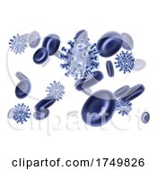 Poster, Art Print Of Virus Blood Cells Molecules Concept Illustration