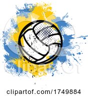 Poster, Art Print Of Grungy Volleyball Design