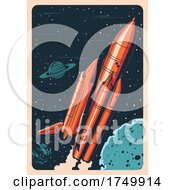 Poster, Art Print Of Space And Rocket Background