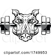 Black And White Boar Gym Mascot