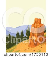 Poster, Art Print Of Petrified Tree Found Off The Grand Loop Road North Of Tower Roosevelt Junction In Yellowstone National Park Teton County Wyoming Usa Wpa Poster Art