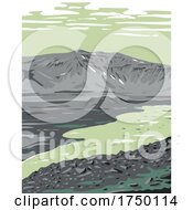 Poster, Art Print Of Caldera In Remote Wilderness Of The Alaska Peninsula In Aniakchak National Monument And Preserve Usa Wpa Poster Art