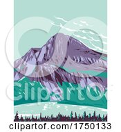 Poster, Art Print Of Hidden Lake With Bearhat Mountain In Background Located In Glacier National Park Montana Usa Wpa Poster Art