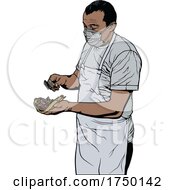 Poster, Art Print Of Man Making A Kebab