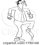 Cartoon Man Stepping In Gum