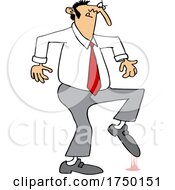 Cartoon Man Stepping In Gum