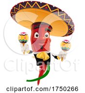 Mexican Pepper Playing Maracas