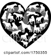 Poster, Art Print Of Parsons Terrier Dog Heart Silhouette Concept