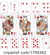 Poster, Art Print Of Playing Cards Diamonds Yellow Red Blue And Black
