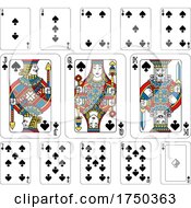 Poster, Art Print Of Playing Cards Spades Yellow Red Blue And Black