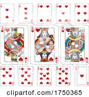 Poster, Art Print Of Playing Cards Hearts Yellow Red Blue And Black