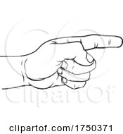 Hand Pointing Direction Finger Engraving Woodcut