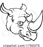 Rhino Mascot Cute Happy Cartoon Character by AtStockIllustration