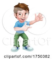 Poster, Art Print Of Kid Cartoon Boy Child Pointing