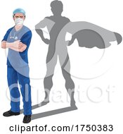Poster, Art Print Of Superhero Nurse Doctor Shadow Super Hero