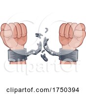 Hands Breaking Chain Shackles Cuffs Freedom Design