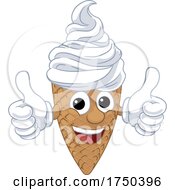 Ice Cream Cone Cartoon Character Mascot Thumbs Up by AtStockIllustration