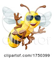 Cool Honey Bumble Bee In Shades Cartoon Character by AtStockIllustration