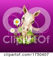 Poster, Art Print Of Little Mare In Grass Over Purple