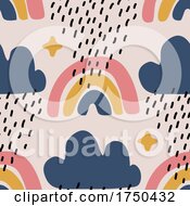 Abstract Seamless Pattern With Hand Drawn Elements Of Weather Conditions