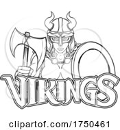 Poster, Art Print Of Viking Female Gladiator Warrior Woman Team Mascot