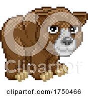 Poster, Art Print Of Bear Pixel Art Animal Retro Video Game Cartoon