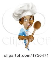 Poster, Art Print Of Black Boy Cartoon Child Chef Kid Sign