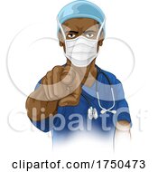 Nurse Doctor In PPE Mask Pointing Needs You