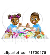 Poster, Art Print Of Kids Playing With Paints