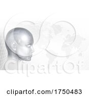 Poster, Art Print Of Face Map Technology Cyber Digital Ai Background
