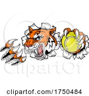 Poster, Art Print Of Tiger Tennis Player Animal Sports Mascot