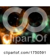 Poster, Art Print Of 3d Abstract Space Scene With Nebula And Stars