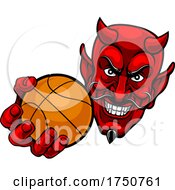 Devil Satan Basketball Sports Mascot Cartoon