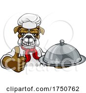 Poster, Art Print Of Bulldog Chef Mascot Sign Cartoon