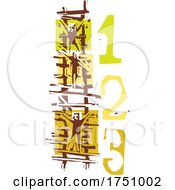 Poster, Art Print Of Woodcut Style Number Ladder
