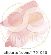 Poster, Art Print Of Pink And Gold Watercolor Circle Logo Design
