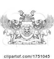 Poster, Art Print Of Crest Griffin Coat Of Arms Lion Family Shield Seal