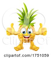 Poster, Art Print Of Pineapple Fruit Cartoon Emoticon Emoji Mascot