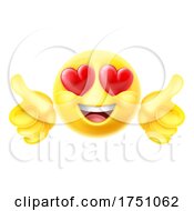 Poster, Art Print Of Love Hearts Eyes Emoticon Emoji Cartoon Icon