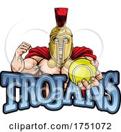 Poster, Art Print Of Trojan Tennis Sports Mascot