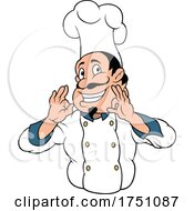 Poster, Art Print Of Cartoon Happy Italian Chef