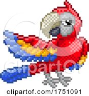 Poster, Art Print Of Parrot Bird Pixel Art Video Game Animal Cartoon