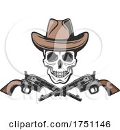 Poster, Art Print Of Cowboy Skull And Pistols