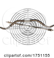 Poster, Art Print Of Bow And Arrows Over Target