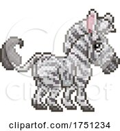 Poster, Art Print Of Zebra Pixel Art Safari Animal Video Game Cartoon