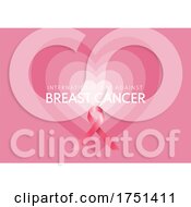 Breast Cancer Awareness Ribbon Over A Heart by KJ Pargeter