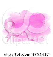 Poster, Art Print Of Breast Cancer Awareness Ribbon Over Watercolor