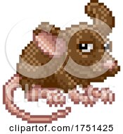 Poster, Art Print Of Mouse Rodent 8 Bit Pixel Art Video Game Cartoon