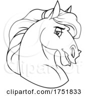 Poster, Art Print Of Horse Mascot Bust In Profile