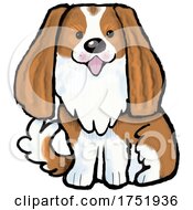 Cute Sitting Blenheim Cavalier Spaniel Dog by Maria Bell #COLLC1751936-0034